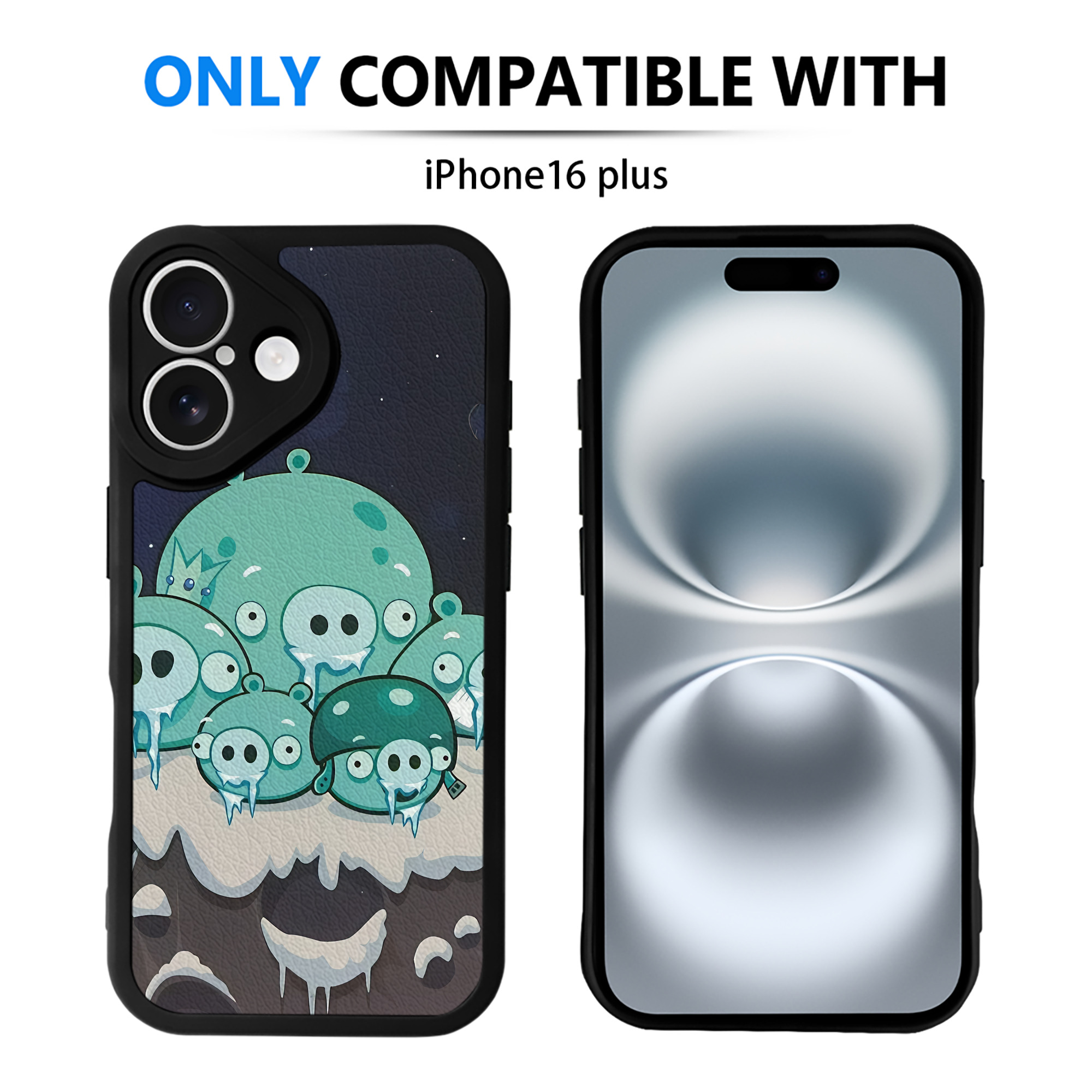 （画像用） Angry Birds アングリーバード 【iPhone 16シリーズ対応】シリコンスマホケース（レザー調） 材質：シリコン